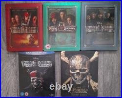 Pirates of the Caribbean 5 Movies Blu-Ray Steelbook Zavvi 1, 2, 3, 4, 5. UK