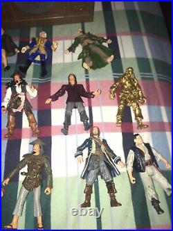 Pirates of the Caribbean Big Figure lot with Some accessories & Big Treasure Box
