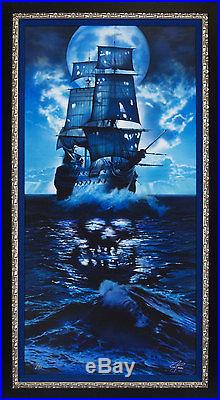 Pirates of the Caribbean Black Pearl John Rowe LE 195 36x18 Canvas Framed Ship