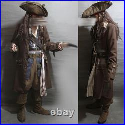 Pirates of the Caribbean Captain Jack Sparrow Costume Outfits Halloween Cosplay