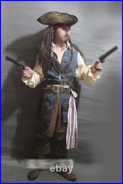 Pirates of the Caribbean Captain Jack Sparrow Costume Outfits Halloween Cosplay