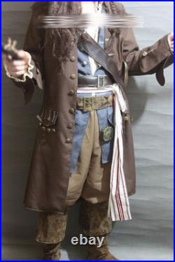 Pirates of the Caribbean Captain Jack Sparrow Costume Outfits Halloween Cosplay