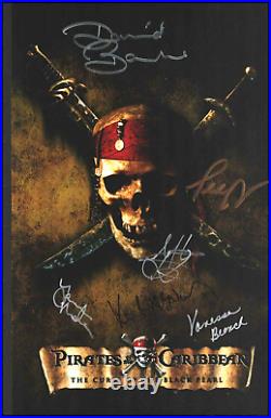Pirates of the Caribbean Cast Signed 11X17 Color Photo Autograph World COA