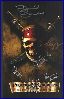 Pirates of the Caribbean Cast Signed 11X17 Color Photo COA