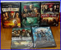 Pirates of the Caribbean Collection 5 Films DVD New Sealed (Sleeveless Open) R2