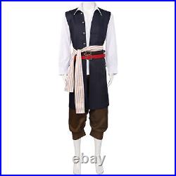 Pirates of the Caribbean Cosplay Costume Jack Sparrow Outfits Halloween Unisex