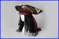 Pirates of the Caribbean Dead Men Jack Sparrow Jackie Cosplay Costume Hat Shirt