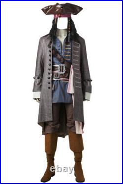 Pirates of the Caribbean Dead Men Jack Sparrow Jackie Cosplay Costume Outfit Men