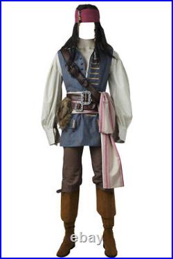 Pirates of the Caribbean Dead Men Jack Sparrow Jackie Cosplay Costume Outfit Men