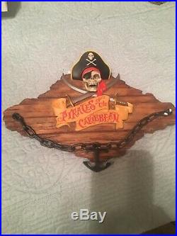 Pirates of the Caribbean Disneyland Disney World Talking Wall Mount Plaque NEW