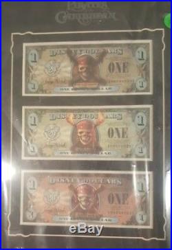 Pirates of the Caribbean Framed Disney Dollars 2007 RARE great condition