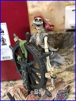 Pirates of the Caribbean Helmsman Jim Shore SIGNED AUTOGRAPHED Skeleton Sailing