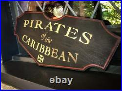 Pirates of the Caribbean Inspired Solid Wood Hand Painted Attraction Sign