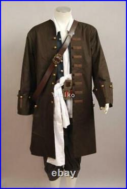 Pirates of the Caribbean Jack Sparrow Cosplay Costume Halloween Outfit Coat Set Pirates of the Caribbean Jack Sparrow Cosplay Costume Halloween Outfit Coat Set