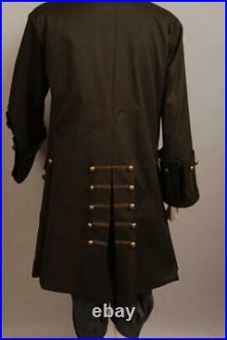 Pirates of the Caribbean Jack Sparrow Cosplay Costume Halloween Outfit Coat Set