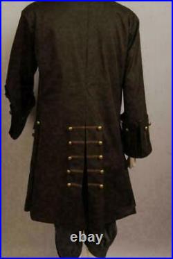 Pirates of the Caribbean Jack Sparrow Cosplay Costume Halloween Outfit Coat Set
