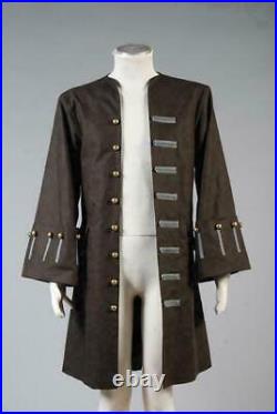 Pirates of the Caribbean Jack Sparrow Cosplay Costume Halloween Outfit Coat Set