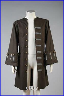 Pirates of the Caribbean Jack Sparrow Cosplay Costume Halloween Outfit Coat Set