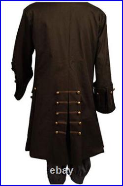 Pirates of the Caribbean Jack Sparrow Cosplay Costume Outfit Coat Full Suit Hot