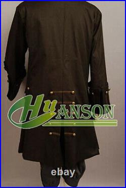 Pirates of the Caribbean Jack Sparrow Full Suit Cosplay Costume Outfit Coat Hot