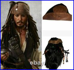 Pirates of the Caribbean Jack Sparrow Full Suit Cosplay Costume Outfit Coat Hot