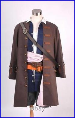 Pirates of the Caribbean Jack Sparrow Outfit Full Set Halloween Cosplay Costume