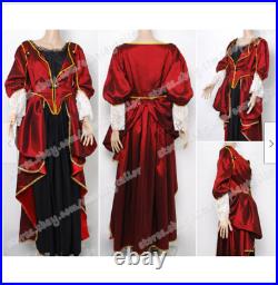 Pirates of the Caribbean Red and Black Costume Dress Elizabeth Swann Well Made