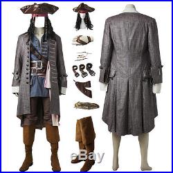 Pirates of the Caribbean Salazar Revenge Captain Jack Sparrow Cosplay Costume