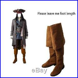 Pirates of the Caribbean Shoes Captain Jack Sparrow Cosplay Boots Adult Props