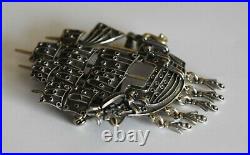 Pirates of the Caribbean Silver Ship Brooch High quality Handmade item