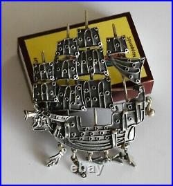 Pirates of the Caribbean Silver Ship Brooch High quality Handmade item