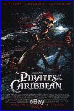 Pirates of the Caribbean Skull Original Movie Poster Double Sided 27x40 inches