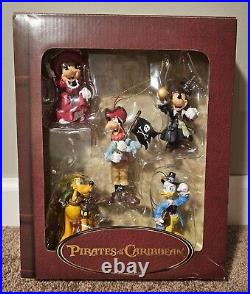 Pirates of the Caribbean Storybook Ornament Set Walt Disney World RARE NEW