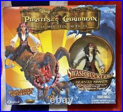 Pirates of the Caribbean Swashbucklers Beastly Kraken Playset w Jack Sparrow NEW