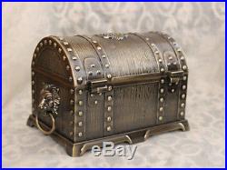 Pirates of the Caribbean Treasure Chest Case Vintage Bronze Box HOT