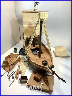 Playmobil Vintage Pirate Ship Set EUC Rare 1978 # 3050 / Incomplete 22 Tall