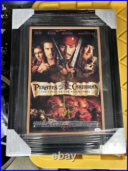 RARE Johnny Depp FRAMED PIRATES OF THE CARIBBEAN Signed 12x18 Photo JSA RARE Johnny Depp FRAMED PIRATES OF THE CARIBBEAN Signed 12x18 Photo JSA