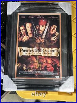 RARE Johnny Depp FRAMED PIRATES OF THE CARIBBEAN Signed 12x18 Photo JSA RARE Johnny Depp FRAMED PIRATES OF THE CARIBBEAN Signed 12x18 Photo JSA