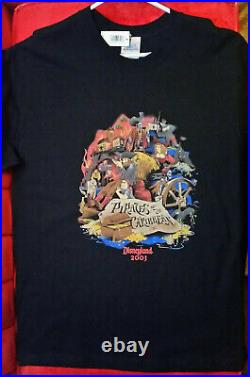 Rare Vtg Disney land Event Souvenir Pirates of the Caribbean Black T Shirt XXL
