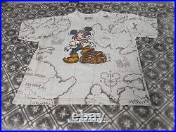 Rare Vtg Y2k Disney Mickey Mouse X Pirates Of The Caribbean Boys Lg Aop T Shirt