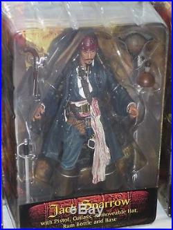 Set of 4 Pirates of the Caribbean Figures, Jack Sparrow, Will Turner, Maccus & D