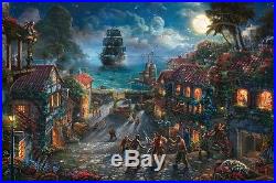 Thomas Kinkade Pirates of the Caribbean 18 x 27 LE G/P (Burl Frame)