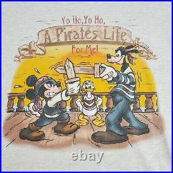 VTG Disney Mickey Pirates Life For Me Pirates of the Caribbean Movie T Shirt XL