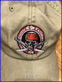 VTG Pirates Of The Caribbean Vintage 2003 ILM VFX Movie Crew Khaki Adj Cap Hap