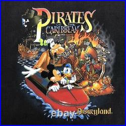 VTG Pirates of the Caribbean T-Shirt Size L/XL Dead Men Tell No Tales Disney 90s