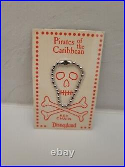 Vintage 1968 Disneyland Pirates Of The Caribbean Rare Pirate Skull Keychain New