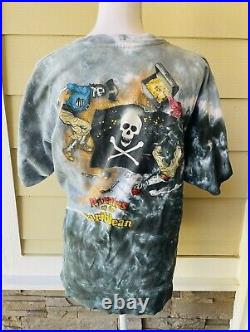 Vintage 1990s Pirates Of The Caribbean Disney Single StitcH Tie Dye T-Shirt L