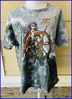 Vintage 1990s Pirates Of The Caribbean Disney Single StitcH Tie Dye T-Shirt L