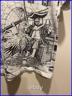 Vintage 90s Disney Pirates of the Caribbean Large AOP Shirt USA All Over Print