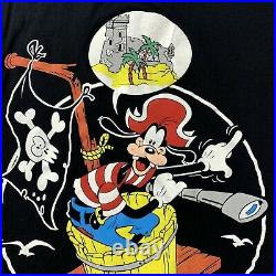 Vintage 90s Euro Disney Goofy Pirates of The Caribbean T Shirt Large RARE